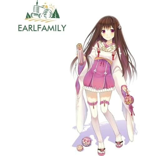 EARLFAMILY 13cm x 6.4cm For Anime Girl Car Body Funny Car Stickers Refrigerator Graffiti DIY Decal Waterproof Occlusion Scratch
