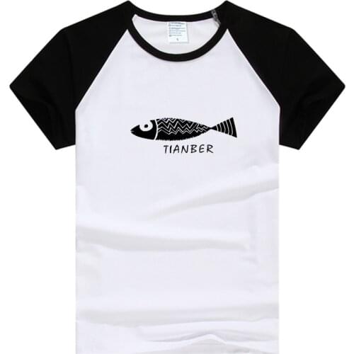 Fashion Mama and Kids fish print Family Matching T-shirt Short Sleeve Family Look T-shirts Mother and Daughter Clothes