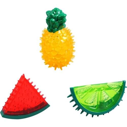 Pineapple/Lemon/Watermelon Dog Chew Toys For Puppies Teething With Sound Teether Non-Toxic Material Small Dogs Puppy Toys