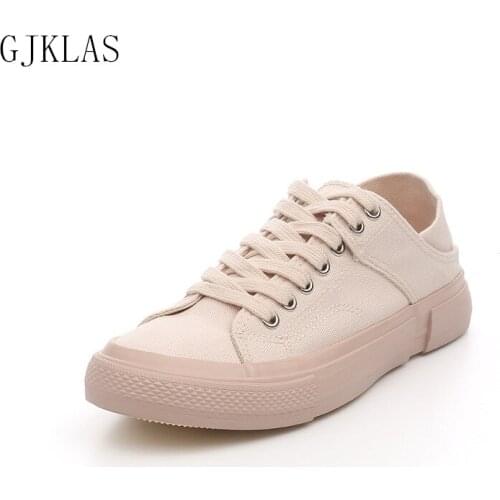 Flats Canvas Shoes Women New Arrival Casual Sport Shoes Comfortable Sneakers Lace-up Weightlight Walking Woman Vulcanize Shoes
