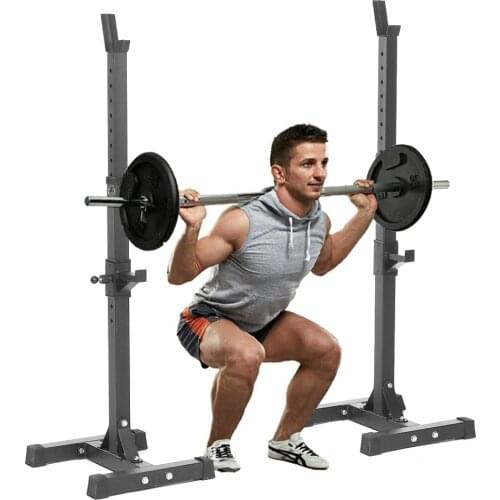 2pc Adjustable Squat Rack Sturdy Steel Squat Barbell Free Bench Press Stands Gym/Home Gym Portable Dumbbell Racks Stands