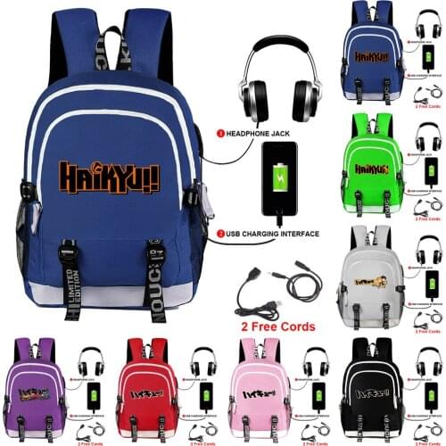 Haikyuu Backpack Men Women Canvas Japan Anime Printing School Bag for Teenagers Travel Bags Mochila Galaxia