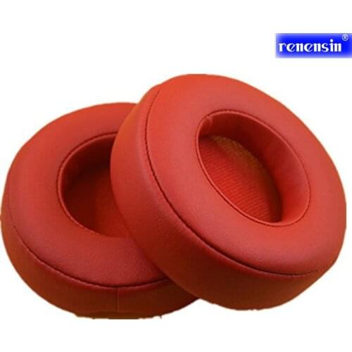 Renensin 1 Pair Red Replacement Ear Pads Earpad Ear Pad Cushions Earpad For Beat By Dr Dre Beats PRO DETOX Headphone Earpads
