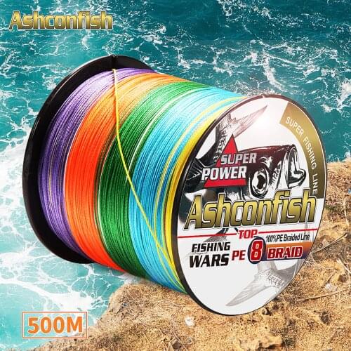 500M Rainbow Super Strong Japan Multifilament PE Braided Fishing Line fishing rope fishing braid 8 strands sea fishing thread