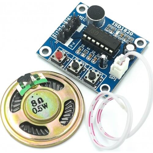 ISD1820 recording module voice module the voice board telediphone module board with Microphones + Loudspeaker for