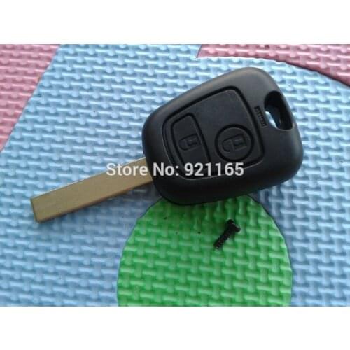 1Pc New 2 Buttons Car Key Shell Uncut Blade HU83 With Groove Remote Blank Case For Peugeot 107 207 307 407 607 1007 C2 No Logo