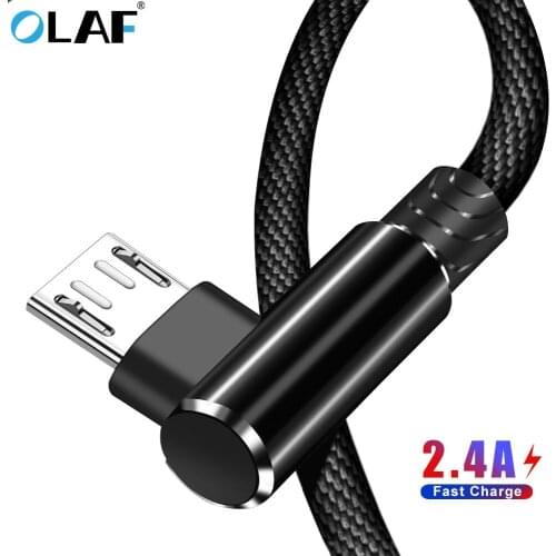 OLAF 2.4A Micro USB Cable 3m 2m 90 Degree Fast Charging USB Data Cable For Samsung Xiaomi Redmi Note 4x 5 LG Mobile Phone Cables