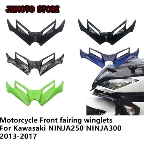 Premium for Kawasaki Carbon Fiber Motorcycle Front Fairing Front Wing Guard NINJA250 NINJA300 2013-2017 Cool Shell Accessories