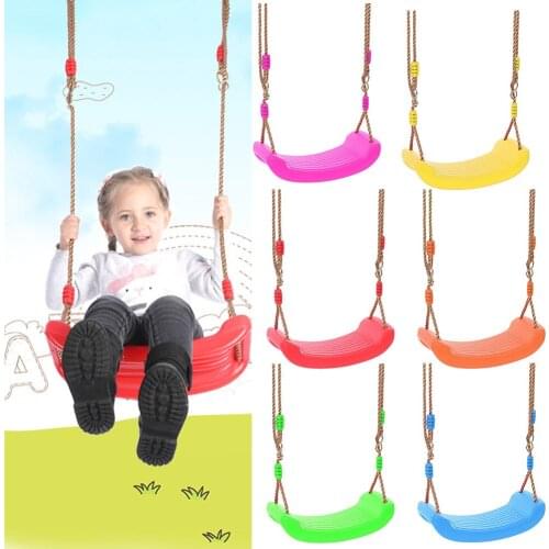Plastic Garden Swing Seat Kids Swing Toys for Children Outdoor Indoor Swings Height Adjustable Rope Hanging Climbing Seat Chair
