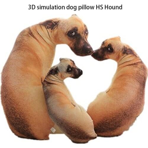 3D Simulation Hound Dog Pillow Shapi Dalmatian Husky Plush Cushion Office Napping Home Practical Washable Pillow