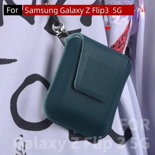 Luxury Genuine Leather Case Pouch For Samsung Galaxy Z Flip 3 Case Bag Pouch For Galaxy Z Flip3 5G Bag