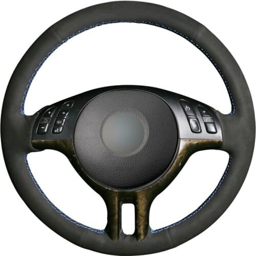DIY Black Suede Car Steering Wheel Cover for BMW E39 E46 325i E53 X5 Accessories Parts