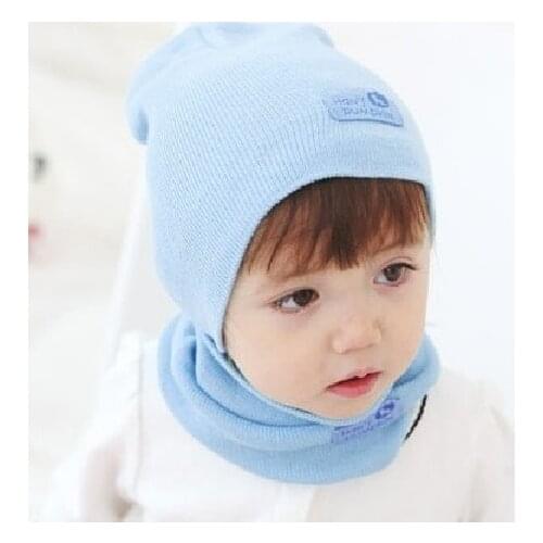 Baby Hat Cotton Ear Cap for Boys and Girls Winter Hat Scarf Set Children Boys Cap Scarf 2PCS Christmas Gift for Child