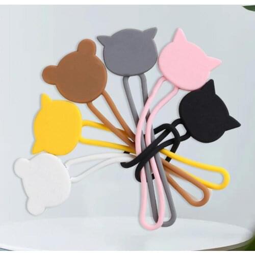 Cartoon Animal Shape Silicone Cable Winder USB Cable Organizer Wire Winder Cable Management Clips for Earphone Cable Holder