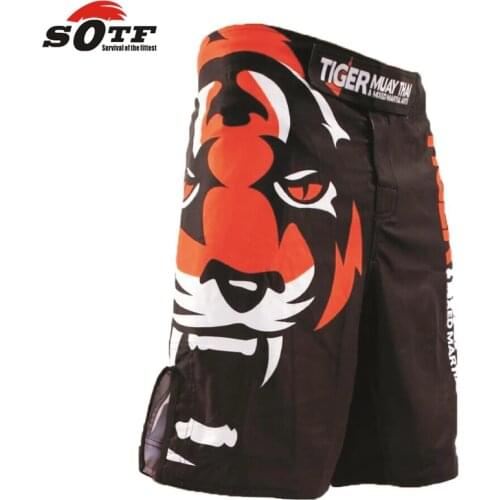 SOTF Tiger Muay Thai MMA shorts Boxing Fighting Sanda ropa boxeo bermuda pantalones cortos mma kick boxing wrestling