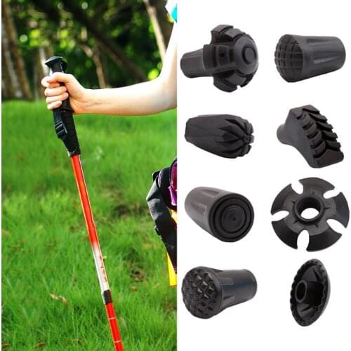 Trekking pole nordic walk stick cane climb replacement alpenstock outdoor camp hike protector cap tip rubber basket snow sport