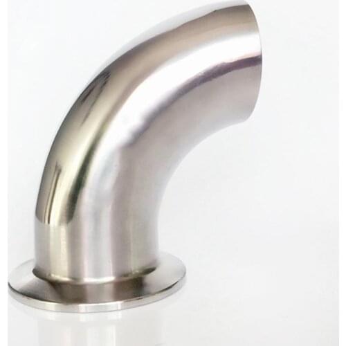51mm Pipe OD Butt Weld x 2" Tri Clamp SUS 316L Stainless Steel 90 Degree Elbow Sanitary Pipe Fitting Home Brew Beer Wine
