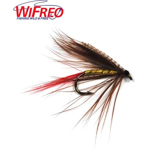 Wifreo 10PCS 10# Grey Wing Gold Rib May Fly Wet Flies for Trout Fly Fishing