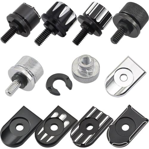 Moto Billet Aluminum Rear Fender Seat Bolt Screw Nut Tab Hardware Kit Mount Knob Cover For Harley Motorbikes '96-'19 Universal