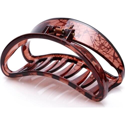 New Large Moon Plastic Hair Claws for Women Thick Hair Curved Hair Jaw Clips Crab Clamp Grasp Accessories Girls Hairwear 9.5cm