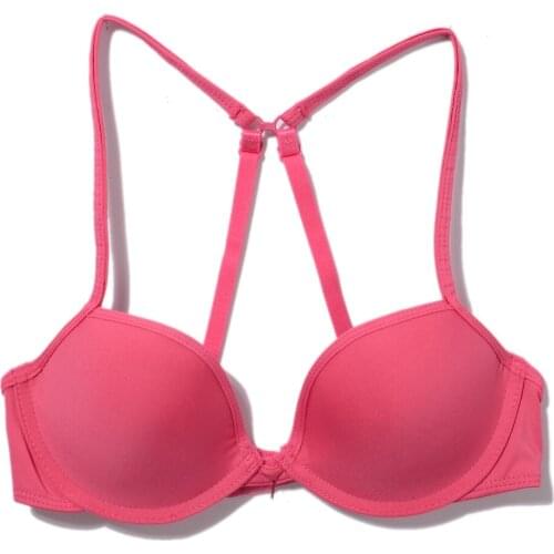 Fashion glossy comfortable bra cross womens deep V-neck u.s. back underwear rose black and white