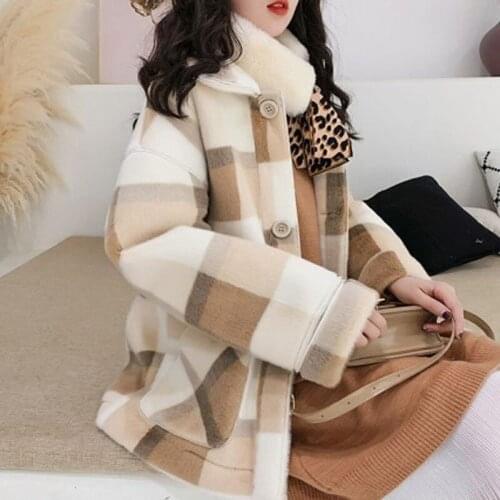 Olomm Female Jacket Winter Long Coat Loose Thick Warm Genuine Manteau Femme Hot Autumn Women Fashion Wool Blends Faux Fur Coats