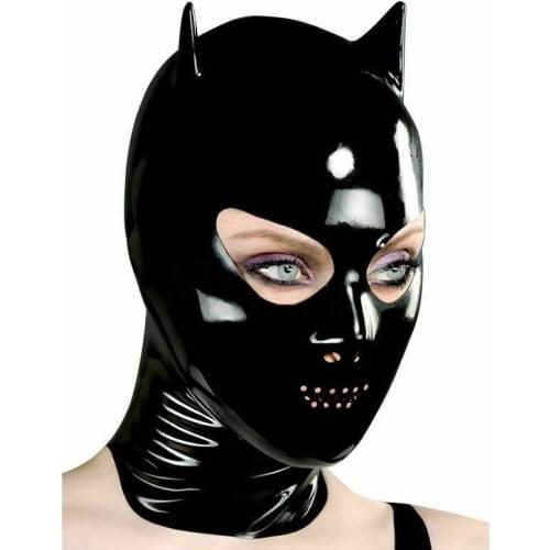 0.4mm Sexy Latex Mask Rubber with Small Ear for Catsuit Wear Games costume Gummi