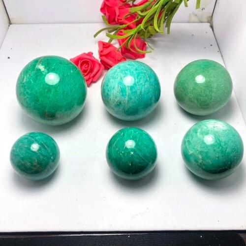 1pcs Natural amazonite stone crystal gem healing power ball