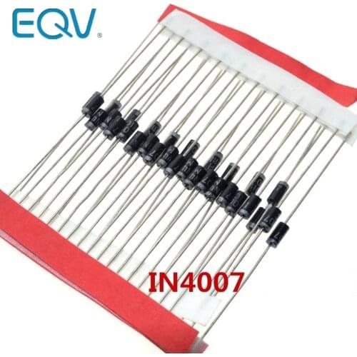 100PCS 1A 1000V Diode 1N4007 IN4007 DO-41 IN4001 50V IN4002 100V IN4003 200V IN4004 400V PLASTIC SILICON RECTIFIER IN4148