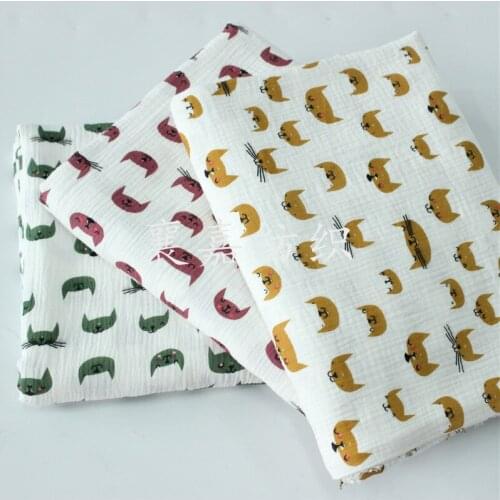 135cm X50cm High Quality Soft Thin Double Crepe Hedgehog Texture Floral Cotton Fabric, Make Shirt, Dress, Underwear, Cloth