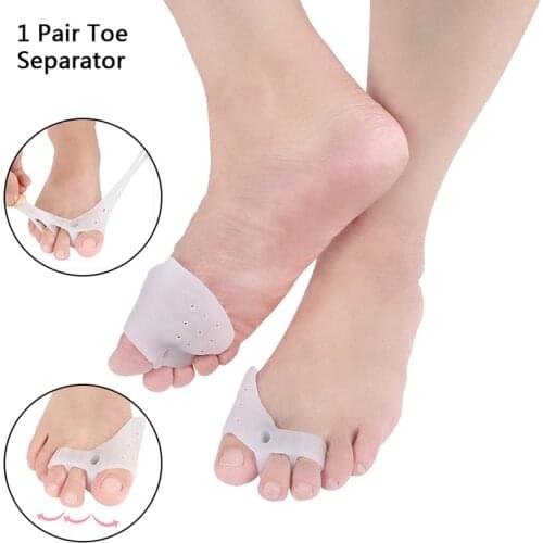 2Pcs Silicone Gel Foot Fingers Toe Separator Feet Care Tools Bunion Splint Straightener New Corrector Hallux Valgus Massager
