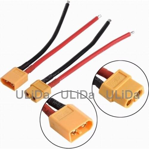 2 pcs of XT60 Battery Male Female Connector Plug with Silicon 12 AWG Wire New