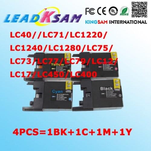 4pcs LC71 LC40 LC1220 LC1240/LC1280/LC75/LC73/LC77/LC79/LC12/LC17/LC450/LC400 ink cartridge for MFC-J6910CDW/J6710DW/J5910CDW