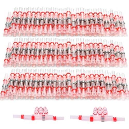 500/300/100Pcs Heat Shrink Butt Crimp Terminals Waterproof Solder Seal Electrical Butt Connectors Wire Cable Splice Terminal Kit