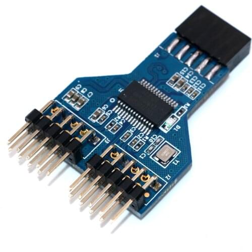 9pin USB Header Female 1 to 2 Male USB 2.0 Connector Desktop 9pin to 9pin Adapter for RGB Splitter NZXT Water Cooling Bluetooth