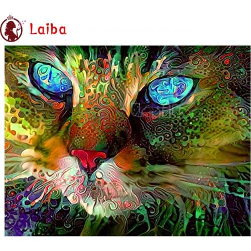Abstract cat 5D DIY Diamond Painting Embroidery Full Square Round Diamond Mosaic Diamond Painting Decoration cute animal decor