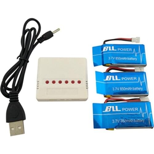 3.7V lithium battery SYMA X5S X5SC X5SW four-axis aircraft remote control aircraft 3PCS 3.7V 850mah battery and charger