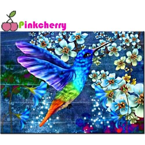Diamond Painting Hummingbird and flower landscape 5d Diy Embroidery Mosaic Home Decor Picture Of Rhinestones Cross Stitch k1318