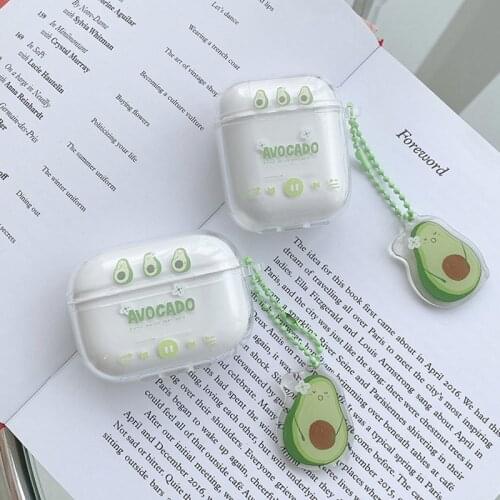 Cute Fruit Pattern Ornament Earphone Case For Apple Airpods 2 Charging Box For AirPods Pro Soft Clear Cover Protect Accessories