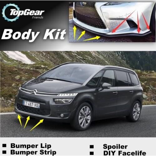 Bumper Lip Deflector Lips For Citroen C4 Picasso Front Spoiler Skirt For Top Gear Friends Car Tuning View / Body Kit / Strip