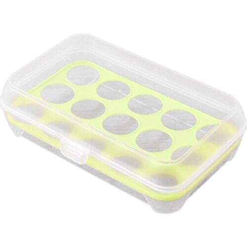 15 Grids Home Kitchen Supplies Egg Container Storage Box Compact Size PP Egg Container Storage Case Kitchen Gadgets