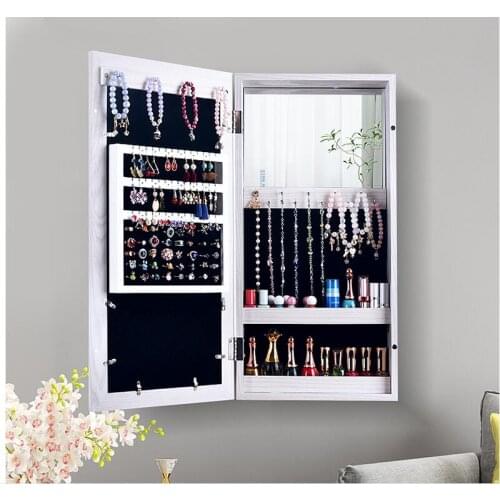 European and American small modern simple wall hanging bedroom jewelry storage makeup cabinet living room creative storage cabin