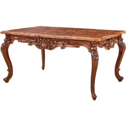 European table and chair combination rectangular marble solid wood restaurant family table set