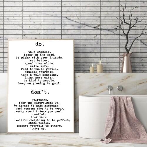 Canvas Do or Do Not Inspirational Typography Motivational Quote Text Decor Art Birthday Wall Poster Painting Picture For Bedroom