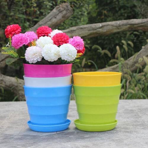 Small Colourful Plastic Flower Pot Succulent Plant Flowerpot Home Office Garden Decor @LS