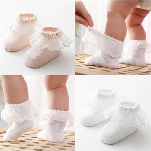 Baby Girls Socks Toddler Reside Home Lace Mesh Ruffle Short Breathable Girl Socks Children Kids Socks Infant Socks for 1-8 Years