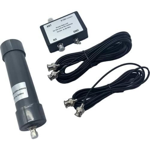 Plastic 50 Ohms Active Antenna 10 kHz - 30 MHz, 9-15V with SDR Active Antenna 2 Connection Cables Vehicle Shortwave Assembly
