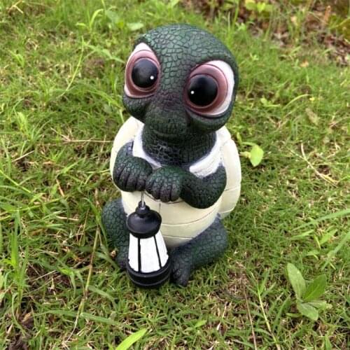 Garden Turtle Lantern Statue Resin Handicraft Tortoise Ornaments Creative Courtyard Lawn Animal Travel Sculpture Home Decoration