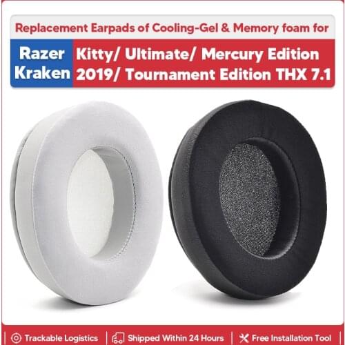 Cooling-Gel Replacement Earpads for Razer Kraken Kitty Tournament Edition THX 7.1 Ultimate 2019 X Ultralight Mercury Headphones
