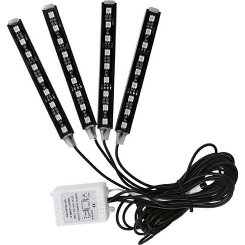 High Quality Car Interior Footwell LED Strip Lights RGB Remote Atmosphere Decor Control Multi-Color Led Car Atmosphere Lights